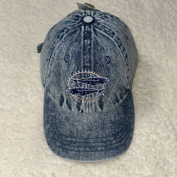 COTTON:ON Embroidered Sardines Vintage Blue Wash Denim Dad Cap - Picture 9 of 13